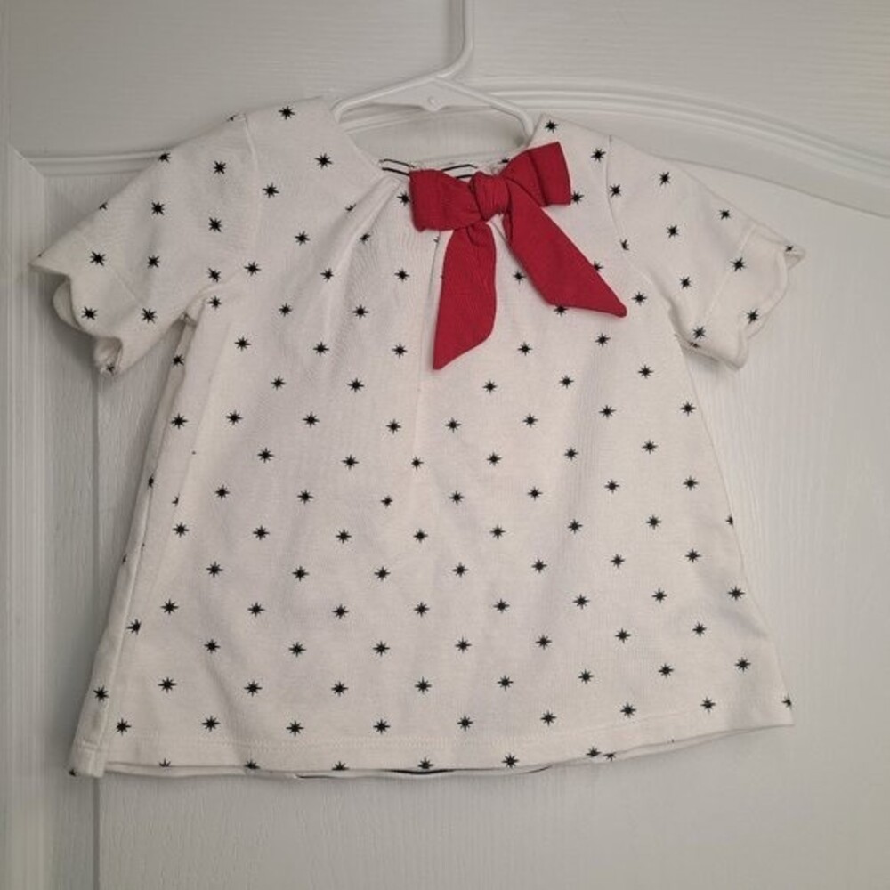 Catherine Malandrino Mini White Star Top Red Bow